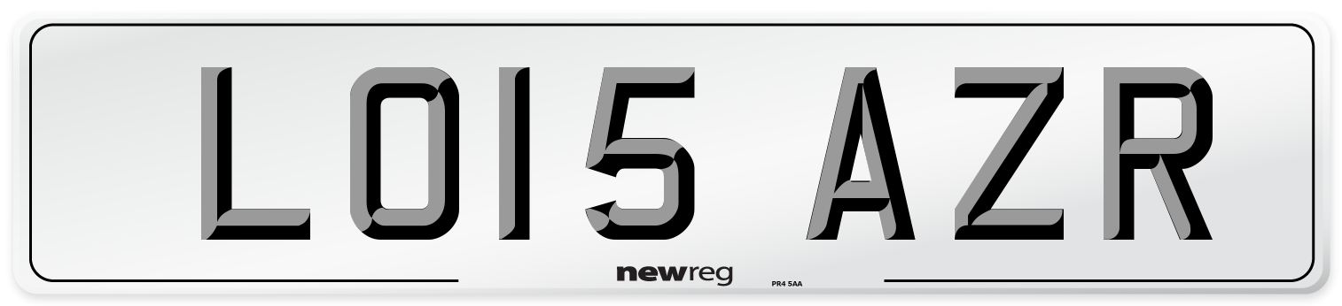 LO15 AZR Number Plate from New Reg